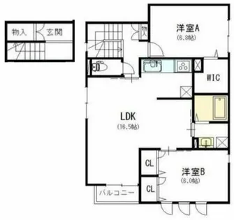 トロワ額田【1階】の間取り