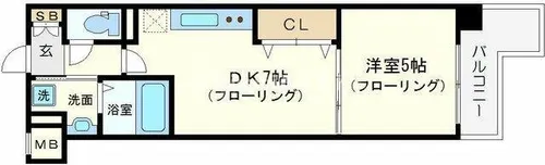 BRAVI南堀江【3階】の間取り