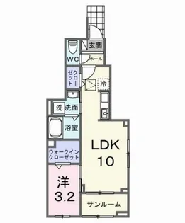 サニーコート伏見【101号室】の間取り