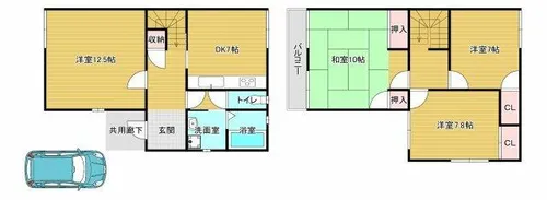 大阪府河内長野市南花台5丁目【一戸建】の間取り