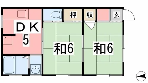 ハウス稲文1【2-C号室】の間取り