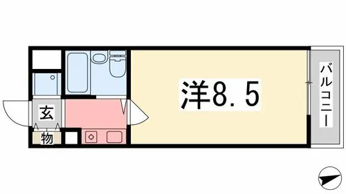 ダイアパレス姫路大手前通西【804号室】の間取り