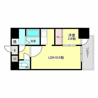 ワールドアイ大阪フェリーチェ【10階】の間取り