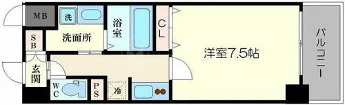 レジュールアッシュBENTEN【10階】の間取り