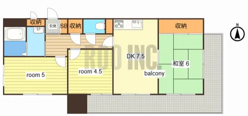 ロイヤルコーポ姫路【305号室】の間取り