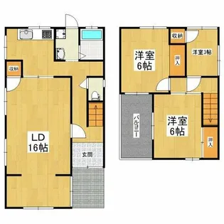 大阪府堺市東区南野田【一戸建】の間取り