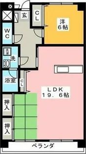 グリーンヒルズ朝宮【305号室】の間取り