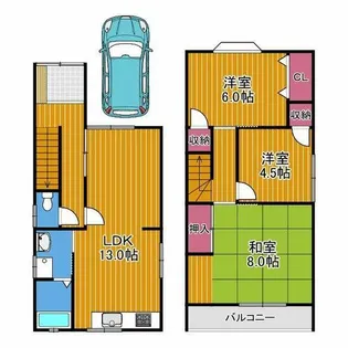 大阪府富田林市別井1丁目【一戸建】の間取り