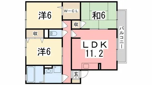 グレイスコート D棟【2階】の間取り