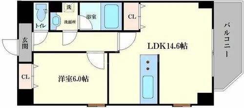 レクシア千代崎【4階】の間取り