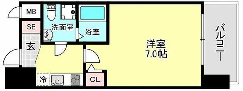 セレニテ阿波座ミラク【15階】の間取り