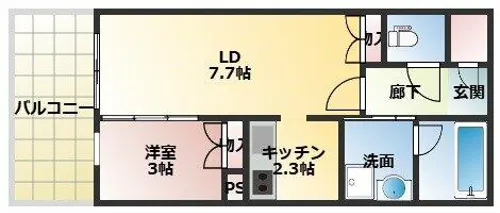アーバンパーク淡路【5階】の間取り