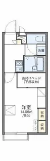 レオパレスレインボー松ヶ丘【201号室】の間取り