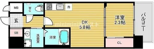 セレニテ南堀江エクラ【11階】の間取り