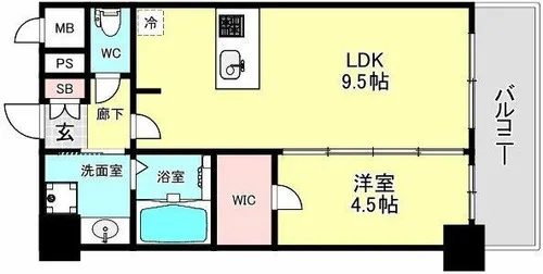 プレサンスDOMECITYコレーレ【4階】の間取り