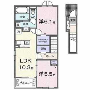 クレール和泉【2階】の間取り