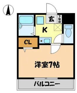 エクスランス月見坂【1階】の間取り
