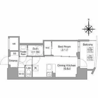 コンフォリア リヴ大阪本町【10階】の間取り