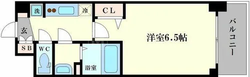 プレサンスOSAKA DOMECITYスクエア【907号室】の間取り