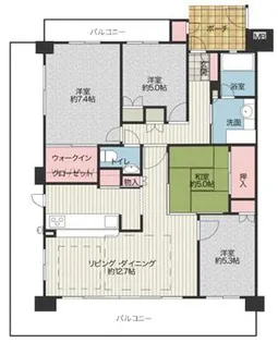 兵庫県姫路市広畑区小松町2丁目【マンション】の間取り