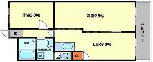 プリンストン布施【8階】の間取り