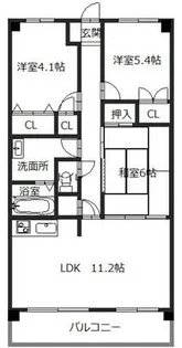 道西ハイツ【3-C号室】の間取り