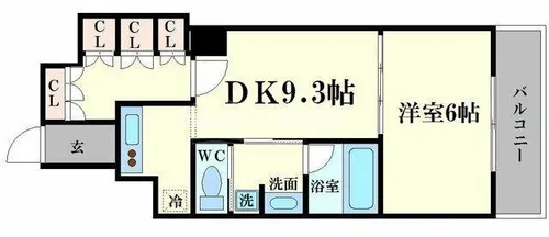 リーガル四ツ橋立売堀Ⅱ【4階】の間取り