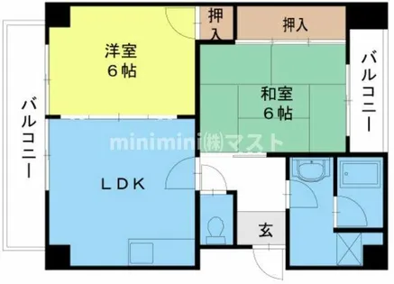 ハーバーウィンズ天保山【201号室】の間取り