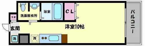 パラッツォ四天王寺【4階】の間取り