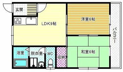大清青谷ハイツ【2階】の間取り