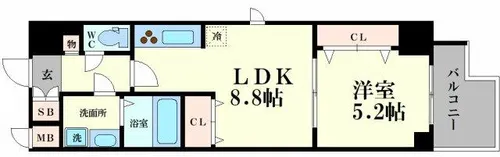 スプランディッド堀江【12階】の間取り