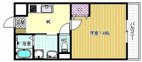 EXハイツ柏原【3階】の間取り