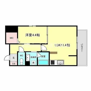 ロイジェント玉川【9階】の間取り
