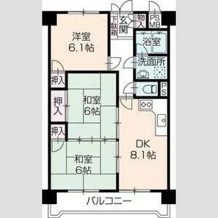 ハイツメロディ【3階】の間取り