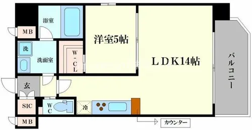 プレジオ九条【4階】の間取り