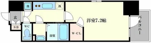 エスリード九条スタシオン【13階】の間取り