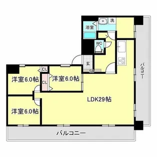 ウエストリヴィエール【9階】の間取り