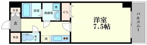 アスヴェル梅田WEST【10階】の間取り