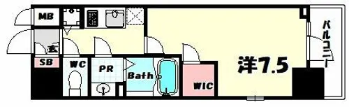 エスリード神戸ハーバーテラス【13階】の間取り