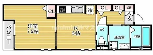 シャーメゾンhaleglass【1800号室】の間取り