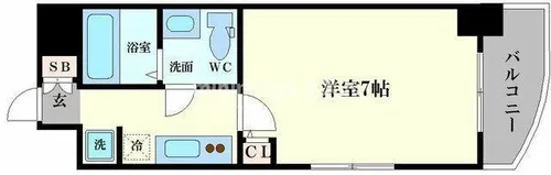 セレニテ桜川駅前プリエ【2階】の間取り