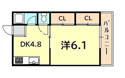 フタミハイツ【6階】の間取り