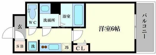 アドバンス大阪セレーノ【11階】の間取り
