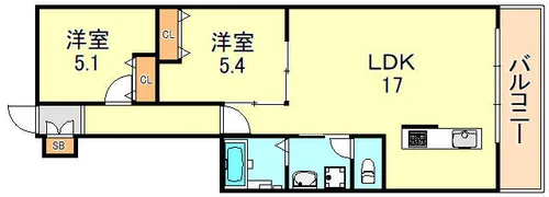 JACKSONSTREET521【4階】の間取り