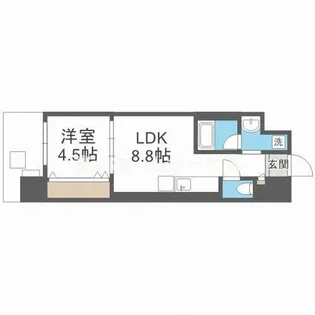 Warm天下茶屋【6階】の間取り