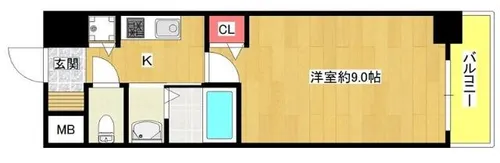 プロシード弁天町【810号室】の間取り