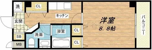 カスタリア堺筋本町【4階】の間取り