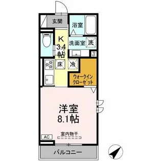 AXIS C【106号室】の間取り