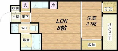 SERENiTE北浜【13階】の間取り