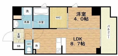 シーズンフラッツ大手前【10階】の間取り